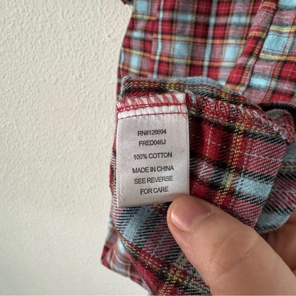 Y2K Preppy Plaid Mini Jumper Dress Tartan Square Neck Buckle Large Grunge - Picture 10 of 13
